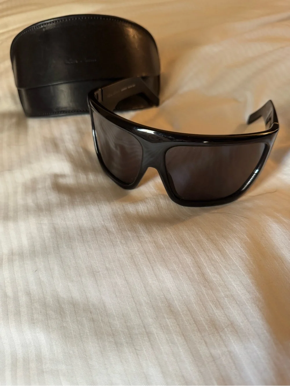 Rick Owens Davis Shield Sunglasses in Glossy Black